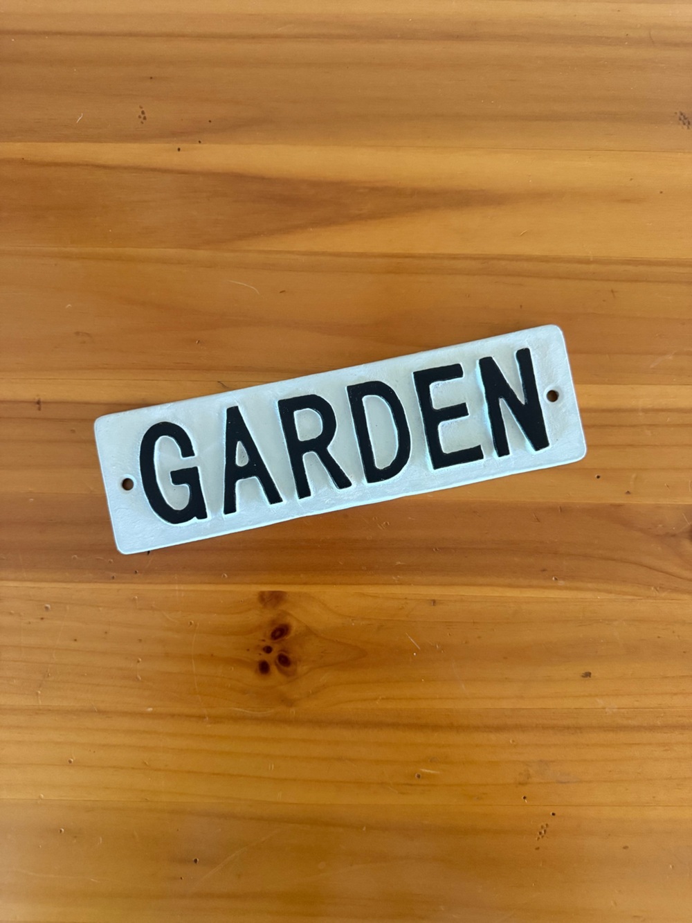 GARDEN Decorative Sign White with Black Letters